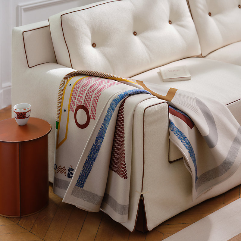 Selles en Duo blanket - Brown | Hermès USA